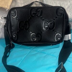 Black Embossed Belt Bag
